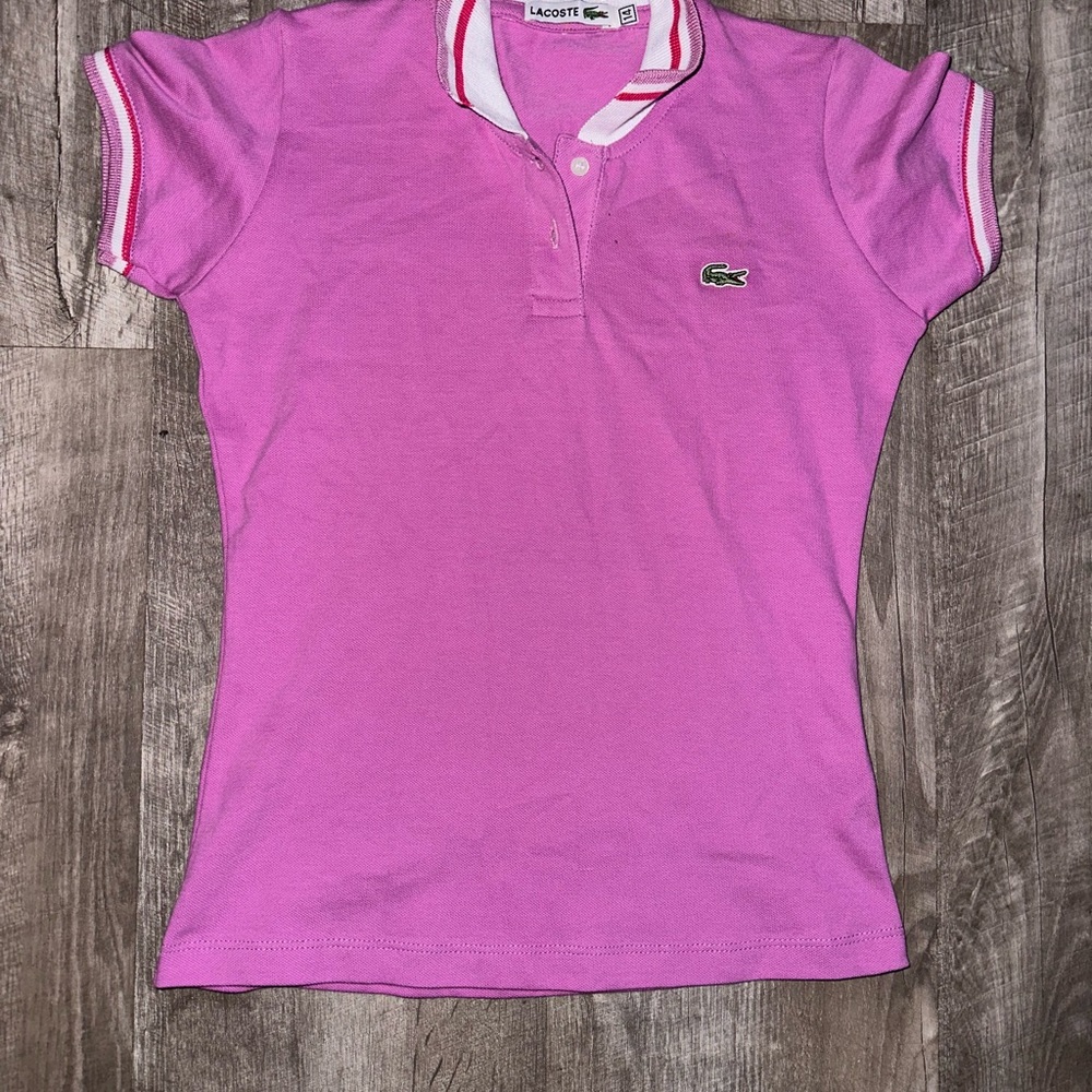 3 multi colors, Lacoste shirts, girls, size 14 and a Lacoste Piqué  Polo Dress